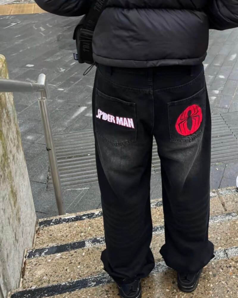 Black SpiderMan Unisex Baggy Jeans