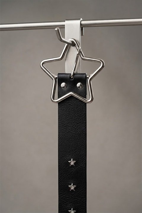 Black Star Buckle Studded Harajuku Leather Belt