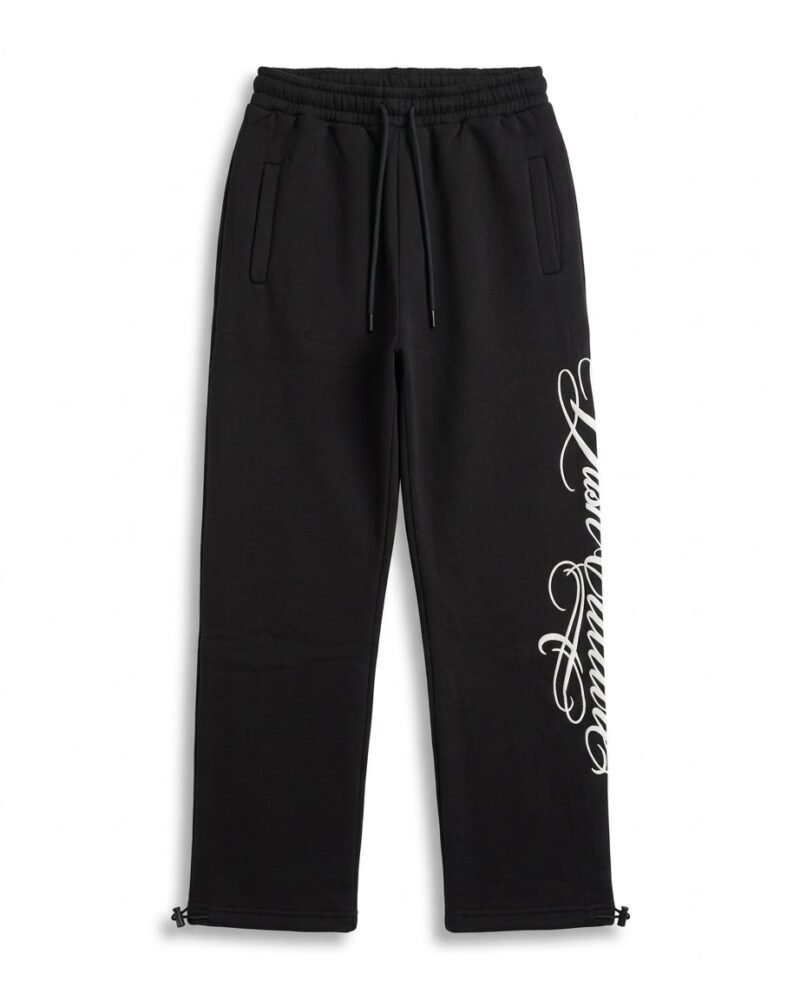 Black Baggy Jogger with Side Script