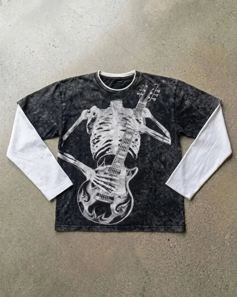 Skeleton Playing Guitar Unisex Shirt