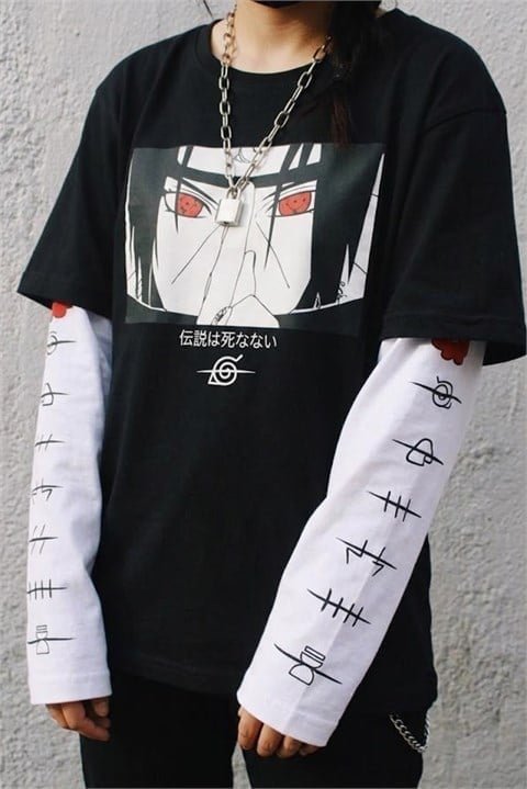 Naruto Uchiha Unisexe Long Sleeve Tee