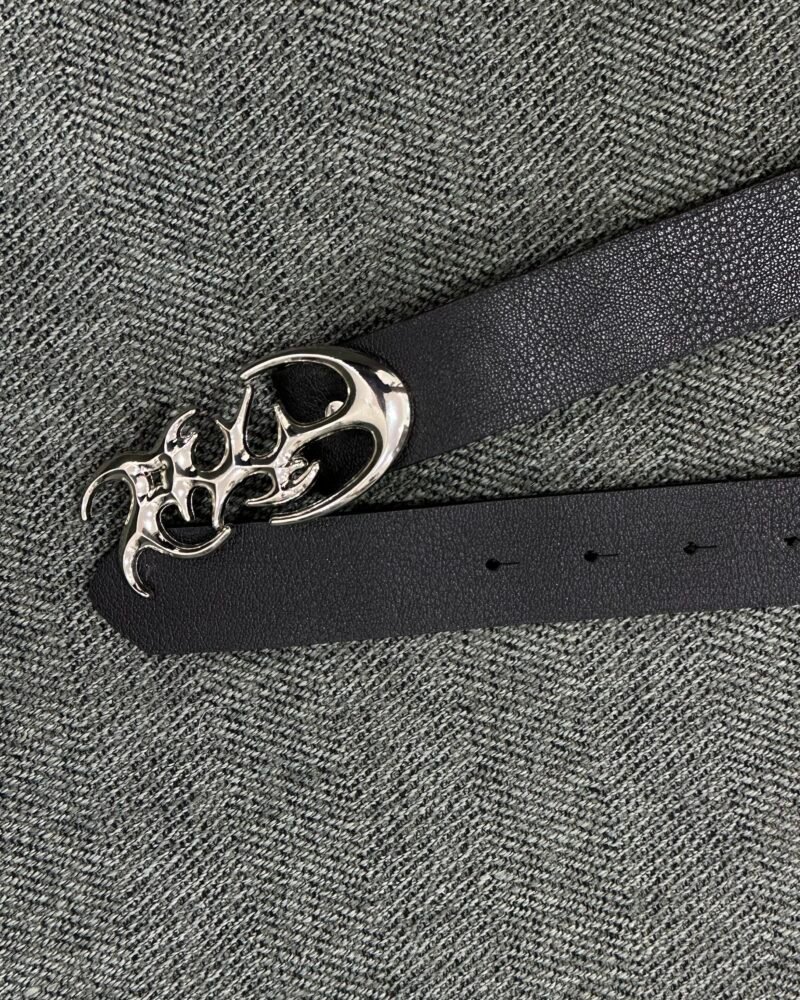 Black TRIBAL FURY Gothic Harjauku Leather Belt